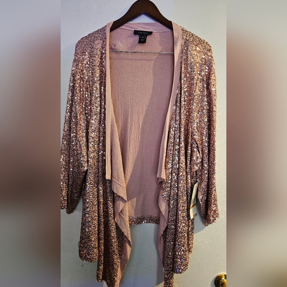 Karen Kane Sweaters - Karen Kane Rose Gold Sequin Cardigan